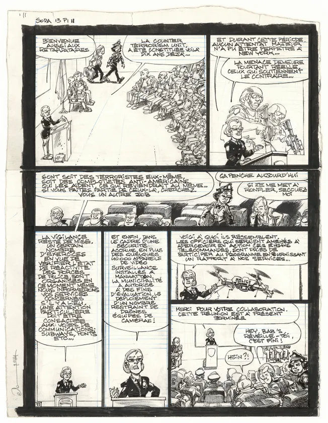 Black and white original page, Soda, Résurrection (T.13),  Dan