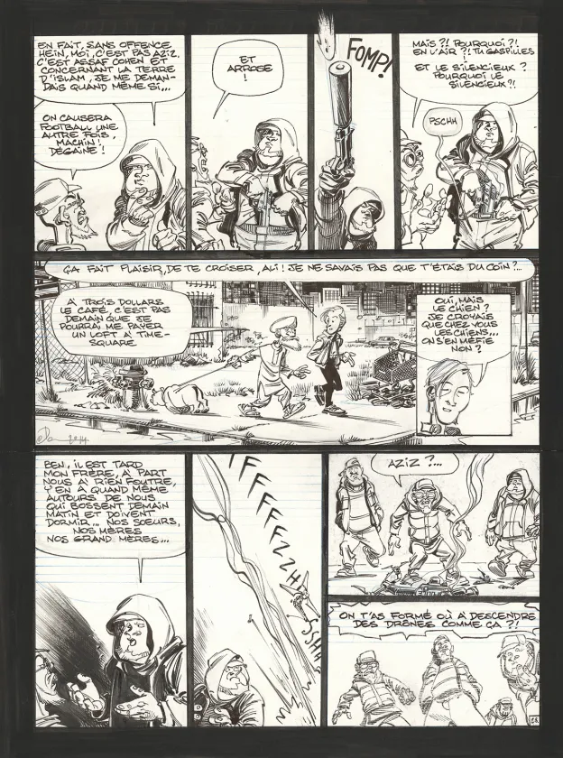 Black and white original page, Soda, Résurrection (T.13),  Dan