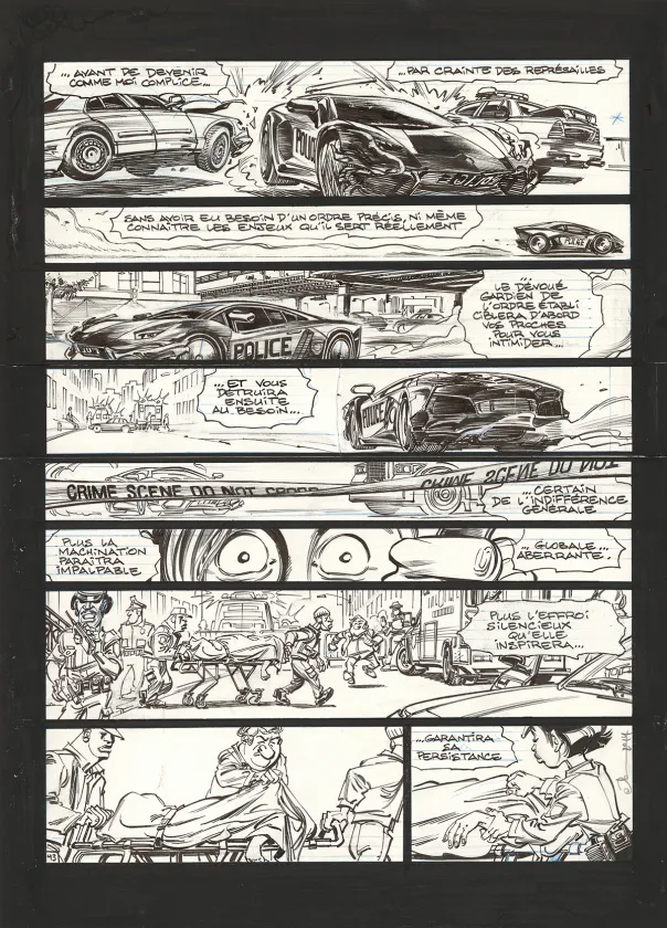 Black and white original page, Soda, Résurrection (T.13),  Dan