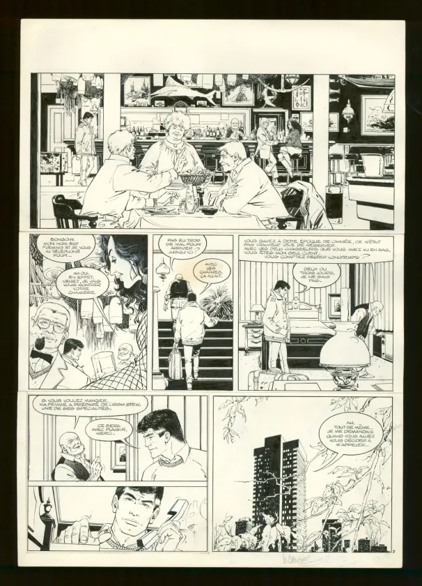 Black and white original page, XIII, Le Dossier Jason Fly (T.6), William Vance