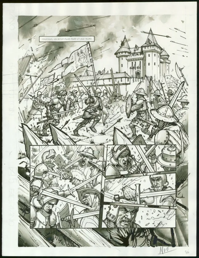 Black and white original page, Jeanne D'Arc, Ignacio Noé