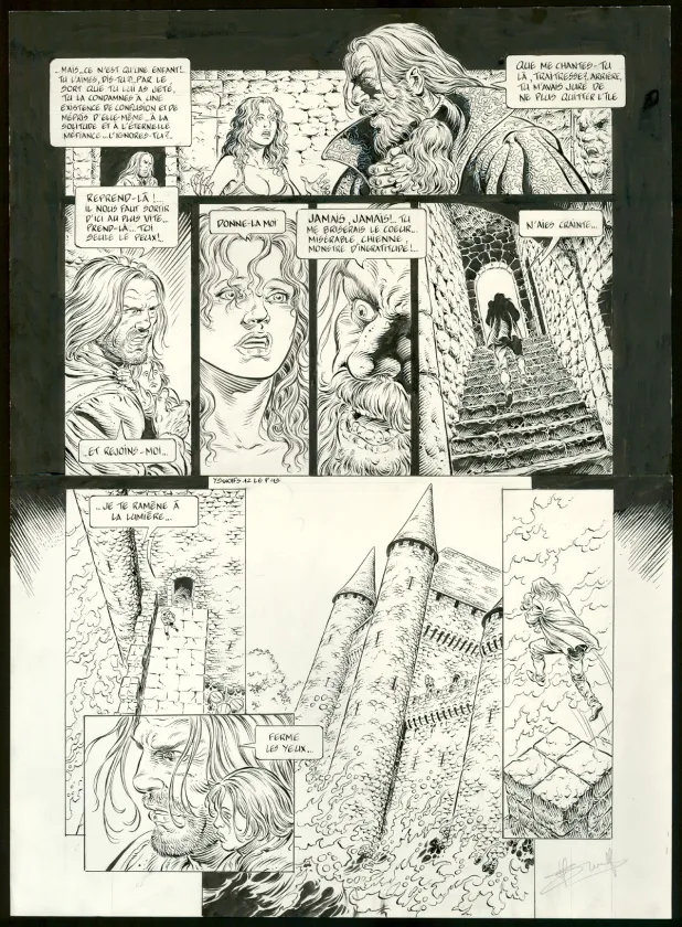 Black and white original page, Légende, Le Secret des Éïles (T.6), Yves Swolfs