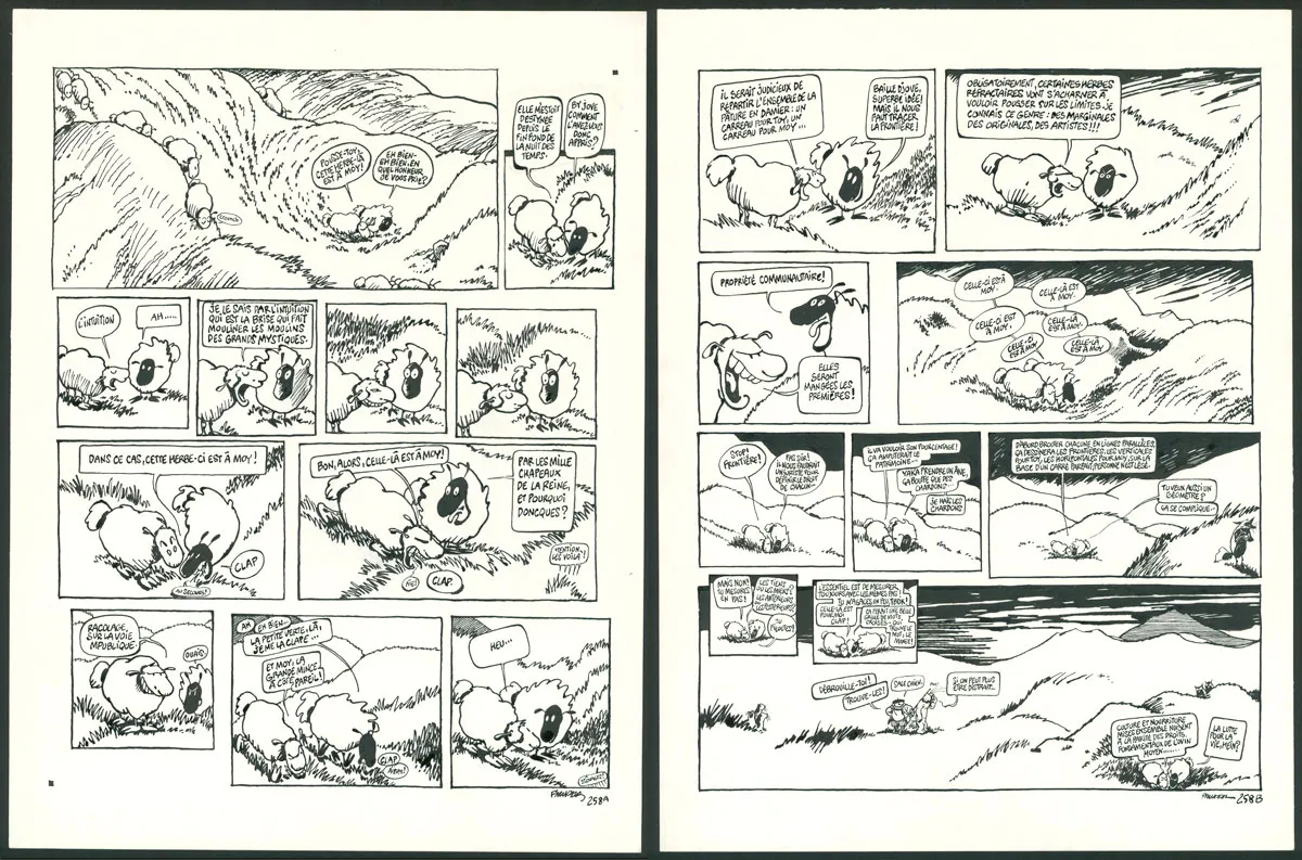 Black and white original page, Le Génie des alpages ,  F'murr