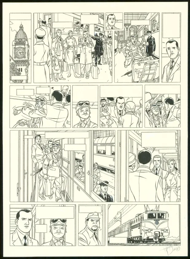 Black and white original page, Kaplan & Masson, Il faut sauver Hitler (T.2), Jean-Christophe Thibert