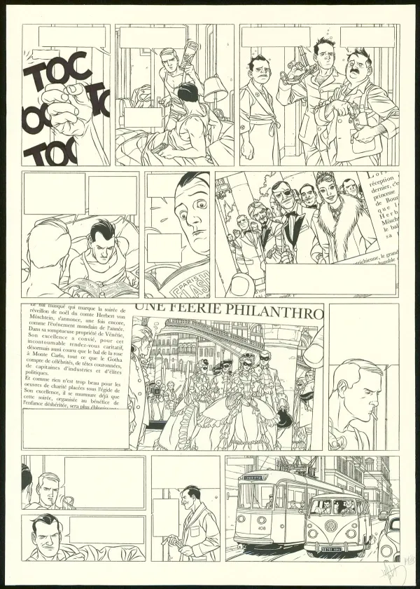 Planche noir et blanc, Kaplan & Masson, Il faut sauver Hitler (T.2), Jean-Christophe Thibert
