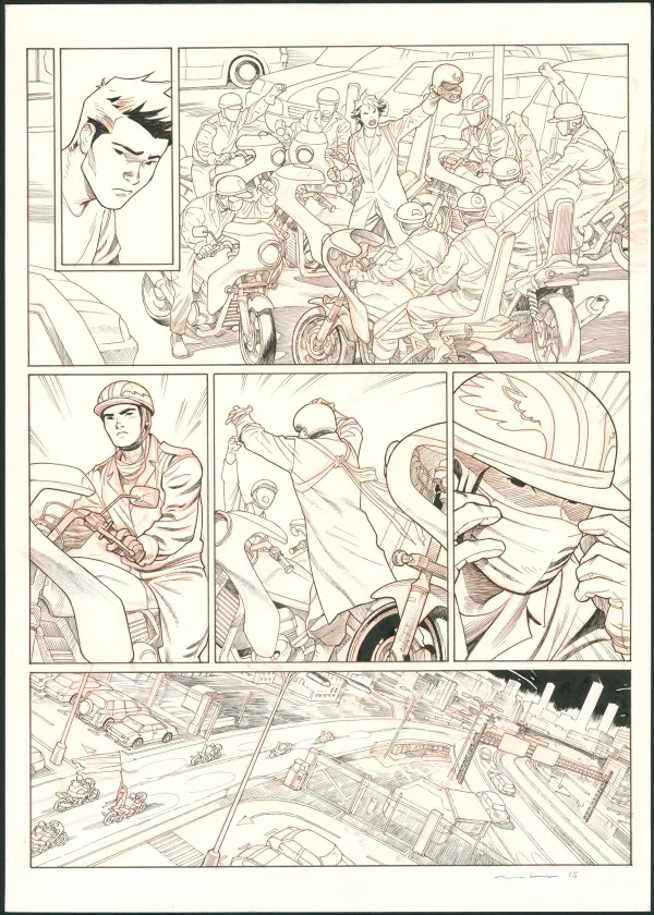 Planche noir et blanc, Tebori, Marcial Toledano