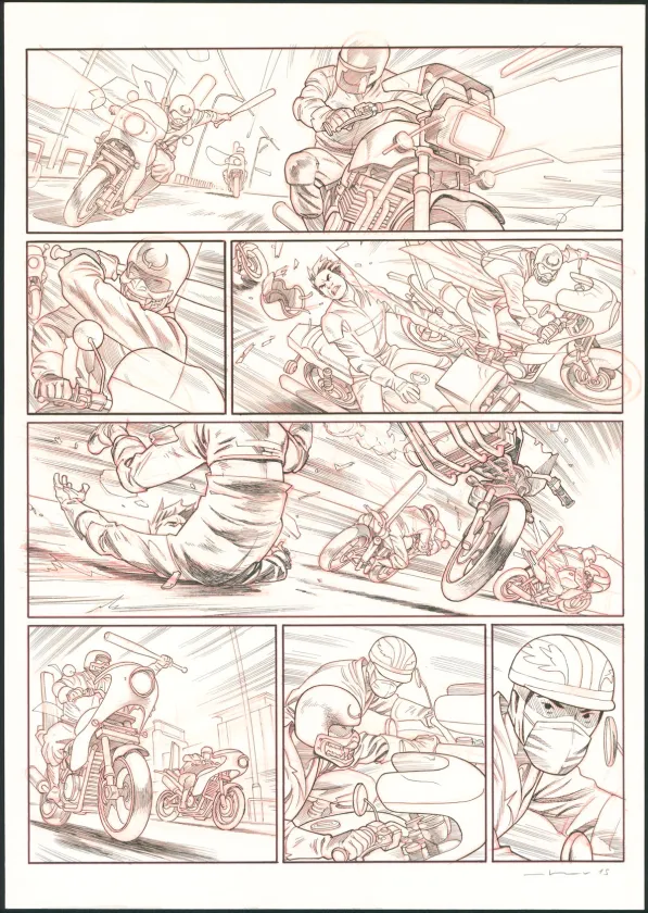 Black and white original page, Tebori, Marcial Toledano
