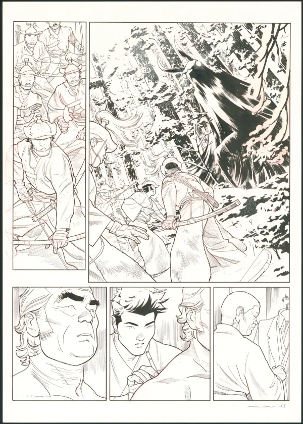 Black and white original page, Tebori, Marcial Toledano