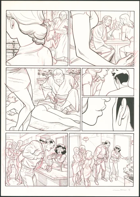 Black and white original page, Tebori, Marcial Toledano