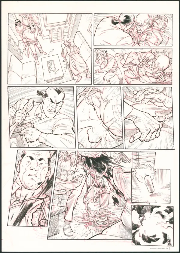 Black and white original page, Tebori, Marcial Toledano