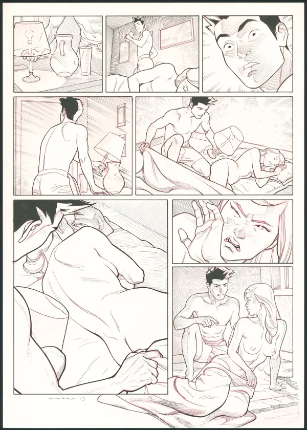Planche noir et blanc, Tebori, Marcial Toledano