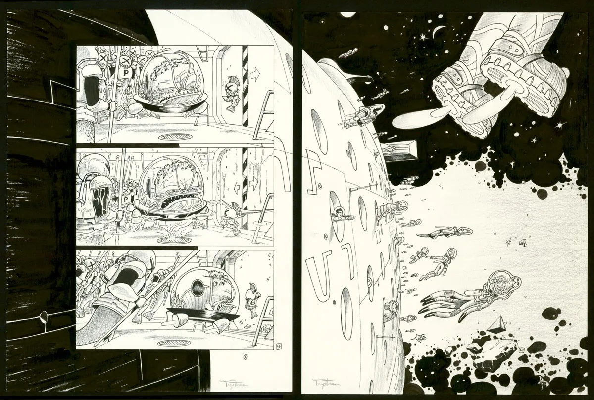 Planche noir et blanc, Infinity 8, Guérilla symbolique (T.4), Martin Trystram