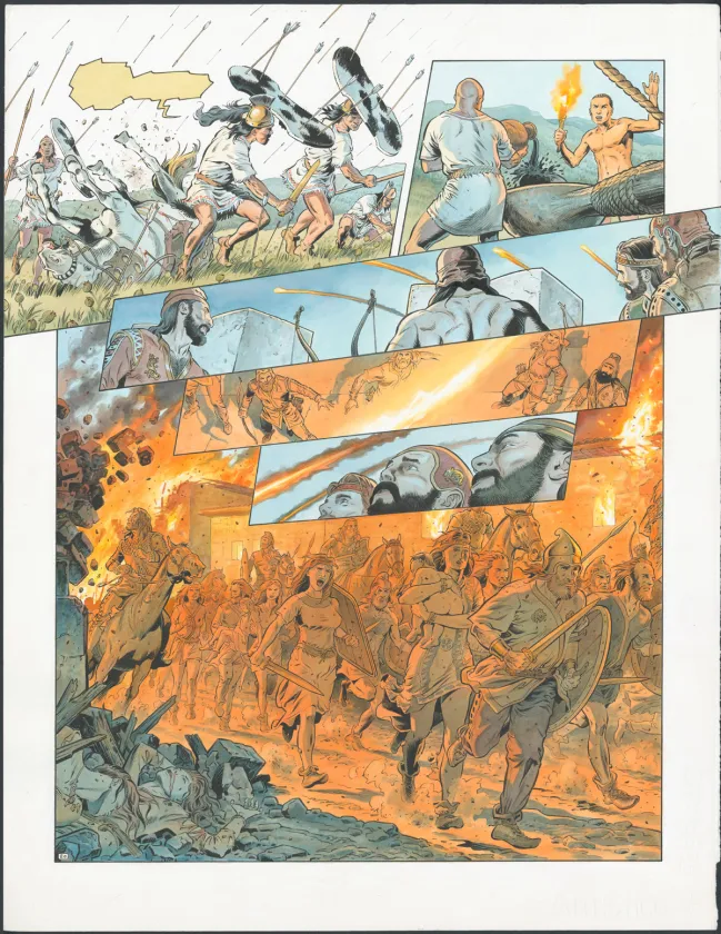 Colored original page, Reconquêtes, Le Piège Hittite (T.2), François Miville-Deschênes