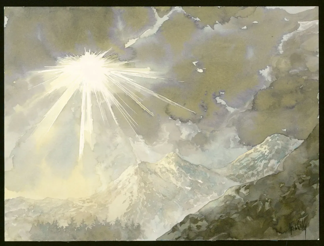 Colored original page, Le Crépuscule des idiots , Jean-Paul Krassinsky