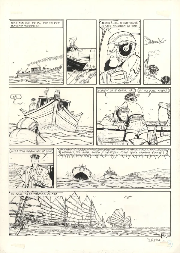 Planche noir et blanc, Adler, Le Repaire du Katana (T.2), René Sterne