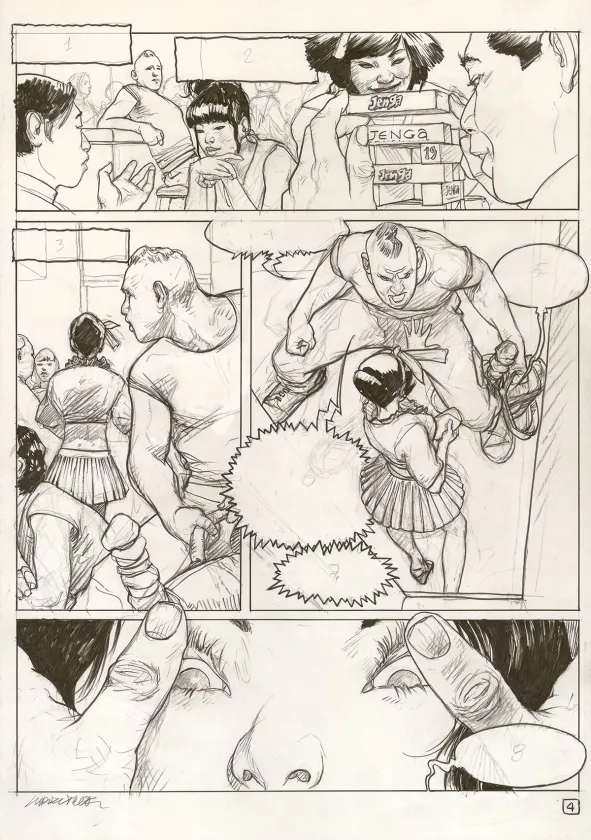 Black and white original page, Tanino Liberatore