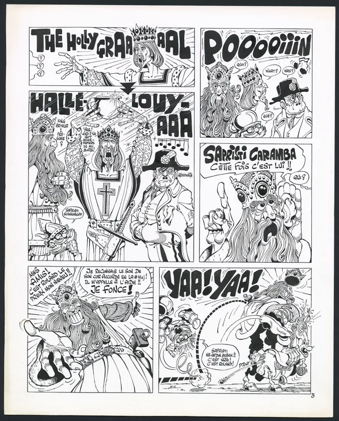 Black and white original page, Rhâ-Gnagna, Tome 1 (T.1), Marcel Gotlib
