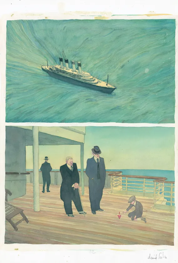 Colored original page, Le Joueur d'échecs, David Sala