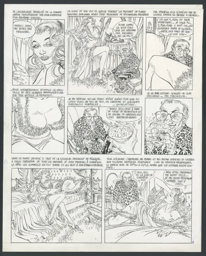 Illustration noir et blanc, La dérisoire effervescence des comprimés, François Boucq