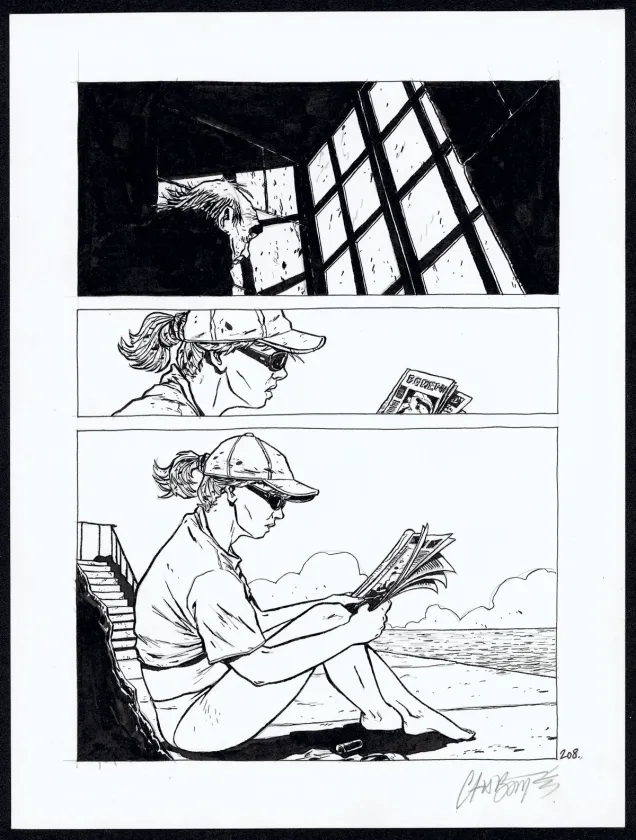 Planche noir et blanc, Tout seul, Christophe Chabouté