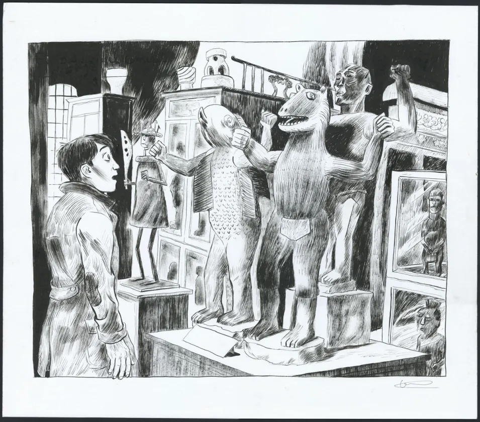 Black and white illustration, Pablo, Picasso (T.4), Clément Oubrerie