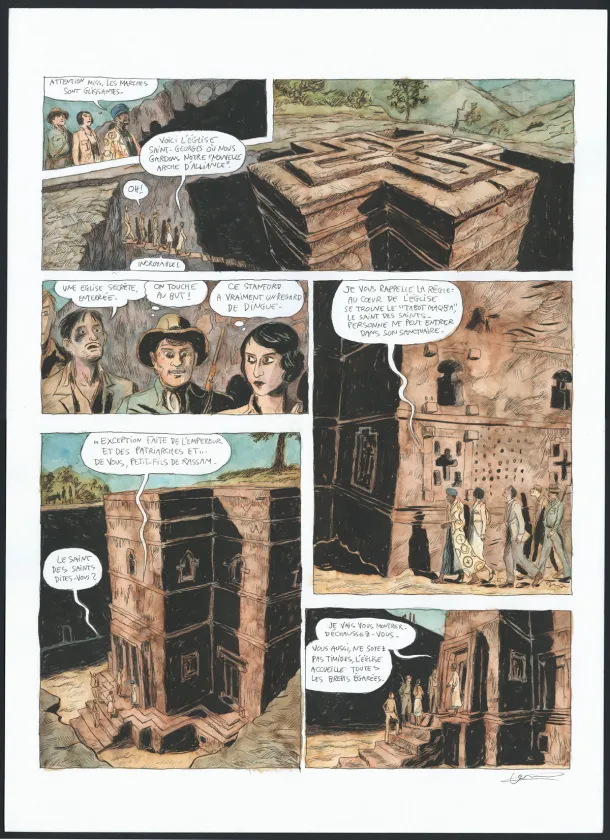Planche couleur, Renée Stone (Une aventure de), Meurtre en Abyssinie (T.1), Clément Oubrerie