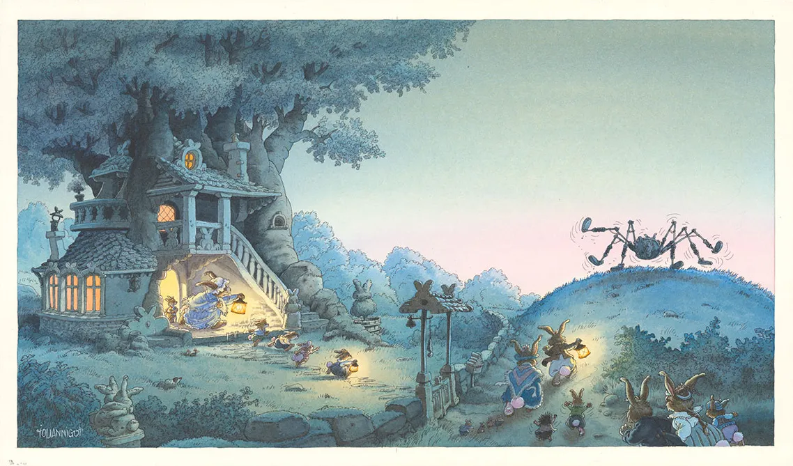Colored illustration, La Famille Passiflore , L'Invention d'Onésime Passiflore, Loïc Jouannigot