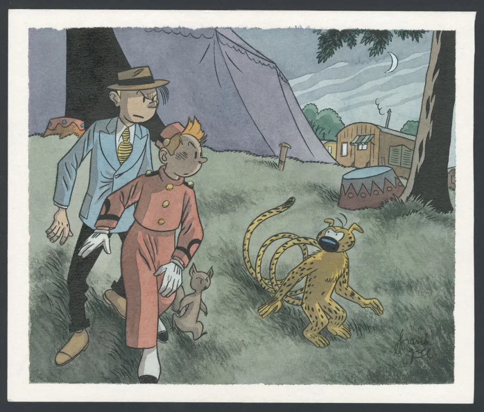Colored illustration, Une Aventure de Spirou et Fantasio, Frank Le Gall