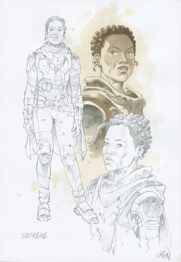 Colored illustration, On Mars, Les Solitaires (T.2),  Grun