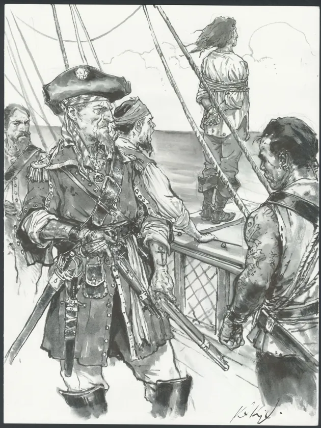 Illustration noir et blanc, Karl Kopinski