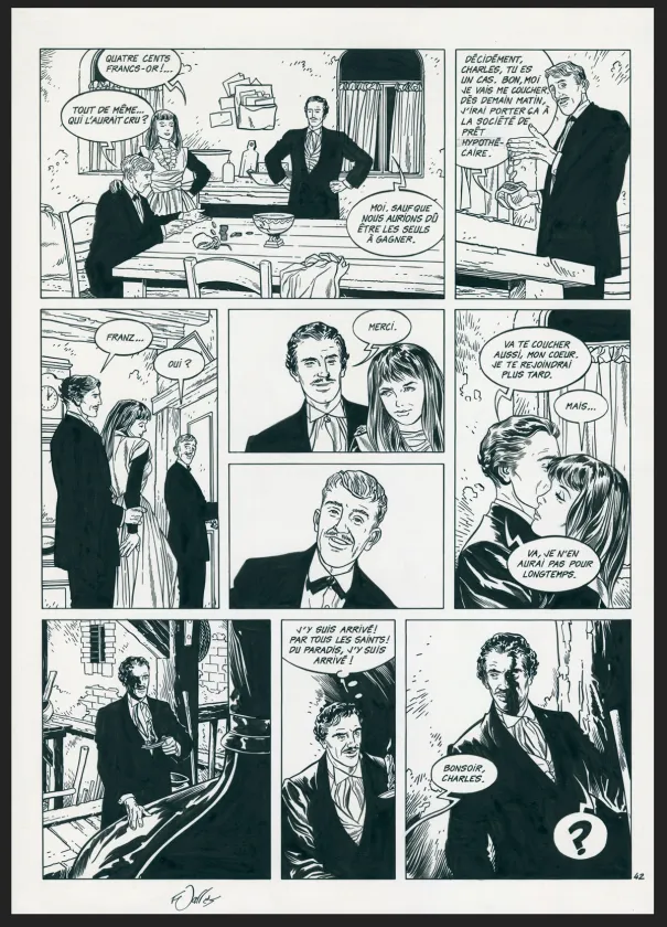 Planche noir et blanc, Les Maîtres de l'orge, Margrit, 1886 (T.2), Francis Vallès