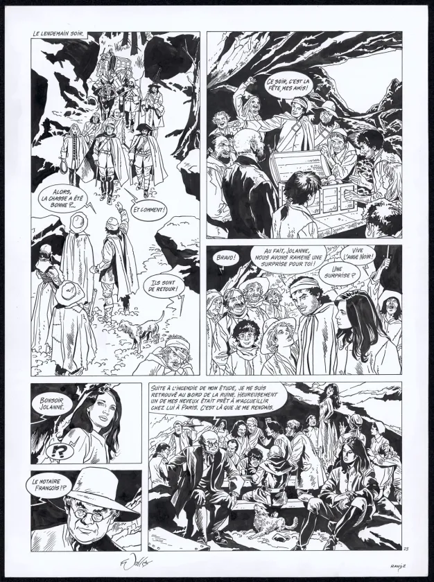 Black and white original page, Rani, Brigande (T.2), Francis Vallès