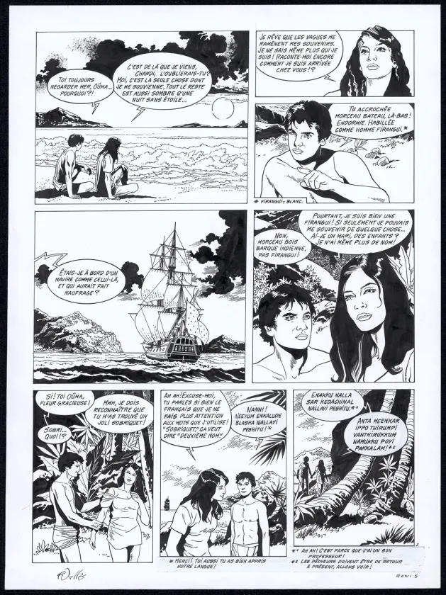 Planche noir et blanc, Rani, Sauvage (T.5), Francis Vallès
