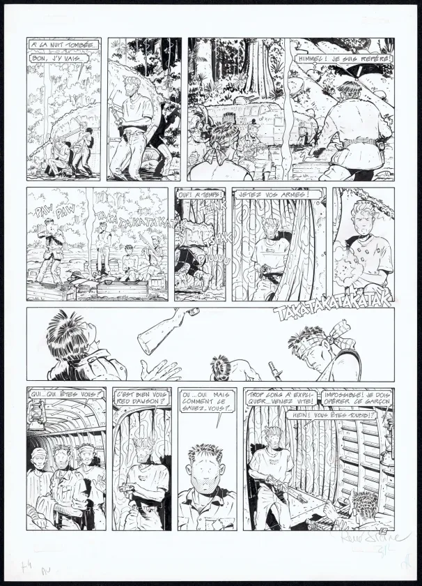 Black and white original page, Adler, Dernière mission (T.4), René Sterne