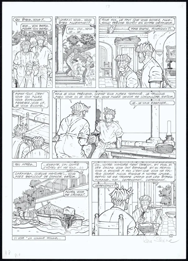 Black and white original page, Adler, Les Maudits (T.8), René Sterne