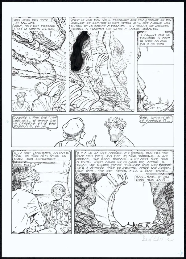 Planche noir et blanc, Adler, L'Île perdue (T.6), René Sterne