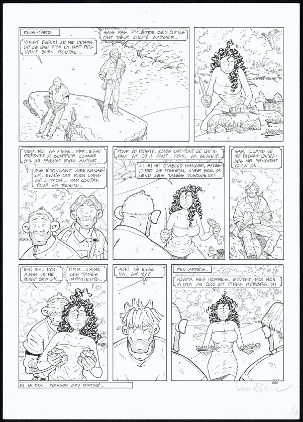 Planche noir et blanc, Adler, L'Île perdue (T.6), René Sterne