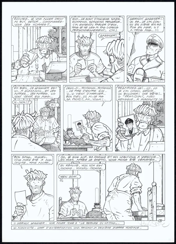 Planche noir et blanc, Adler, Les Maudits (T.8), René Sterne