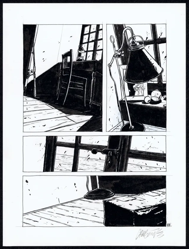 Planche noir et blanc, Tout seul, Christophe Chabouté