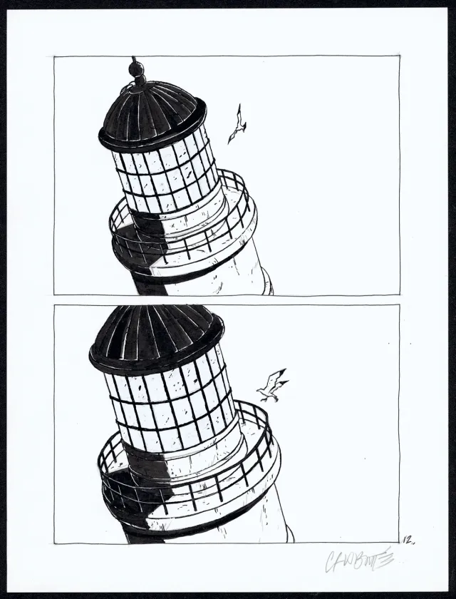 Planche noir et blanc, Tout seul, Christophe Chabouté