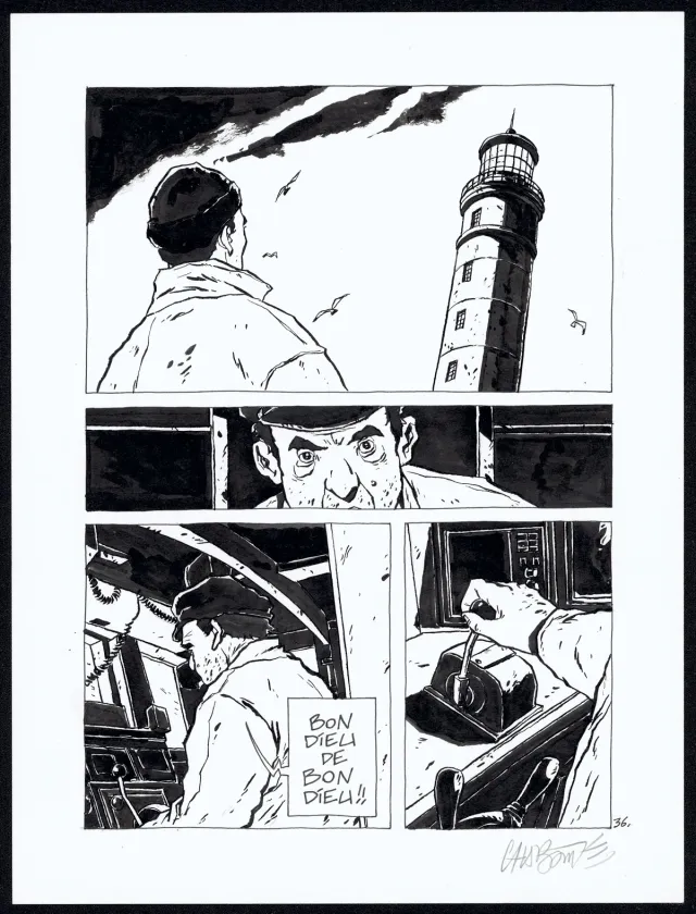 Planche noir et blanc, Tout seul, Christophe Chabouté
