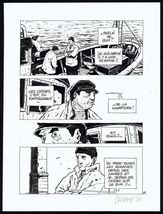 Planche noir et blanc, Tout seul, Christophe Chabouté