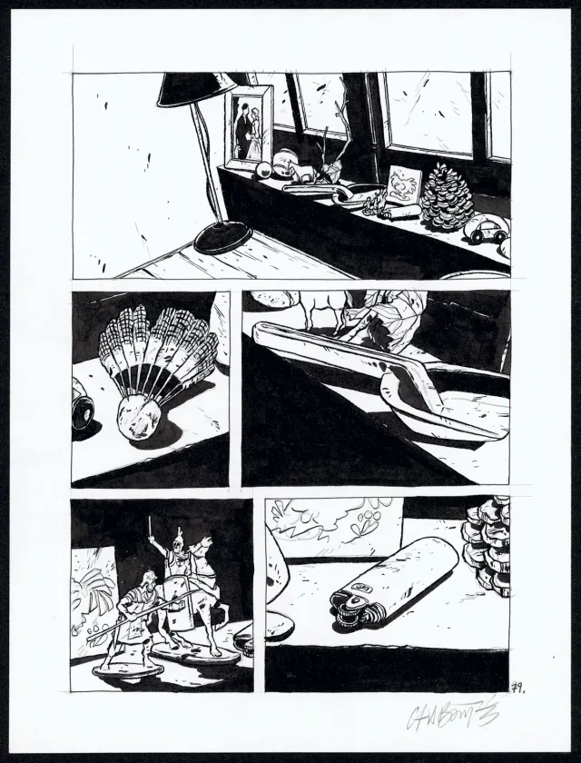 Planche noir et blanc, Tout seul, Christophe Chabouté