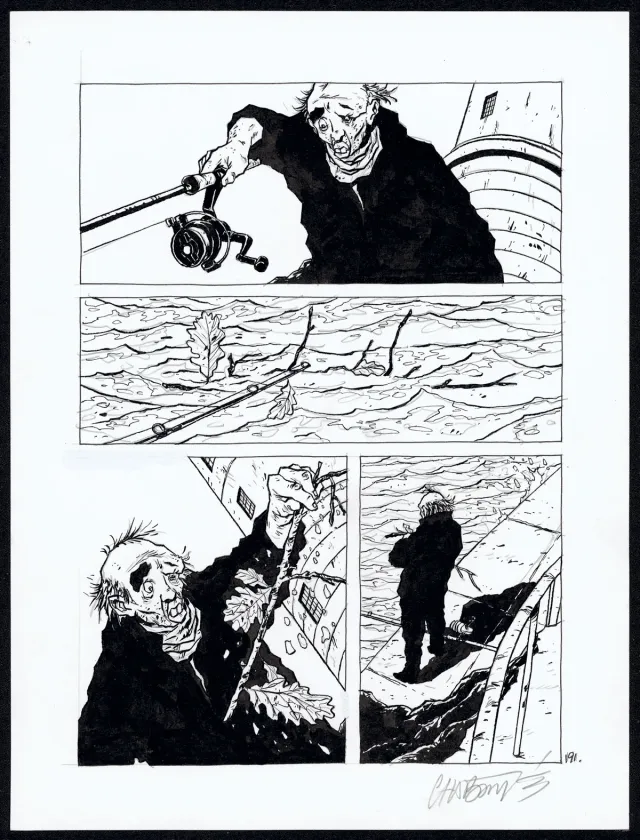 Planche noir et blanc, Tout seul, Christophe Chabouté