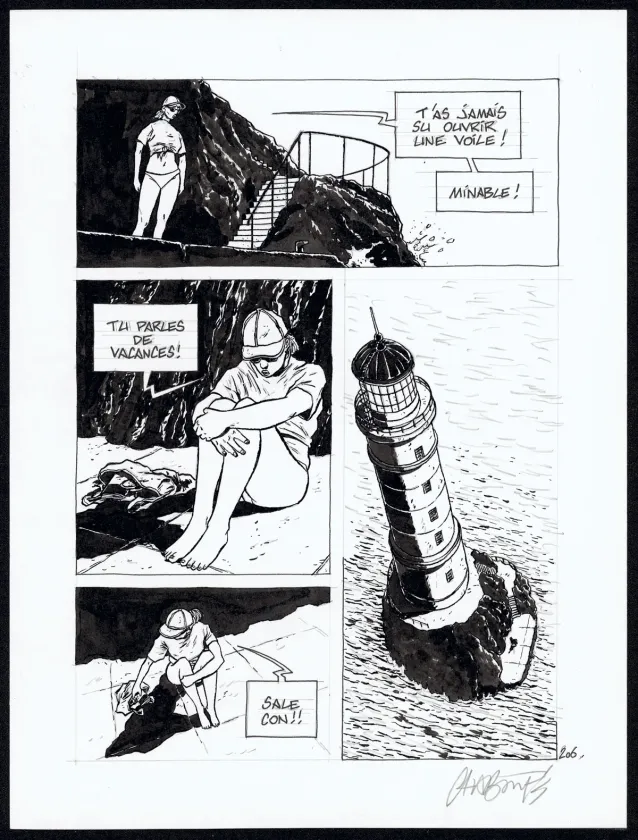 Planche noir et blanc, Tout seul, Christophe Chabouté