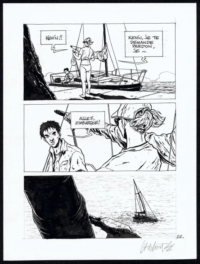 Planche noir et blanc, Tout seul, Christophe Chabouté