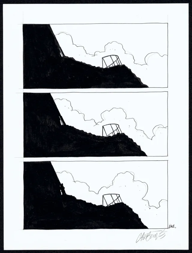 Planche noir et blanc, Tout seul, Christophe Chabouté