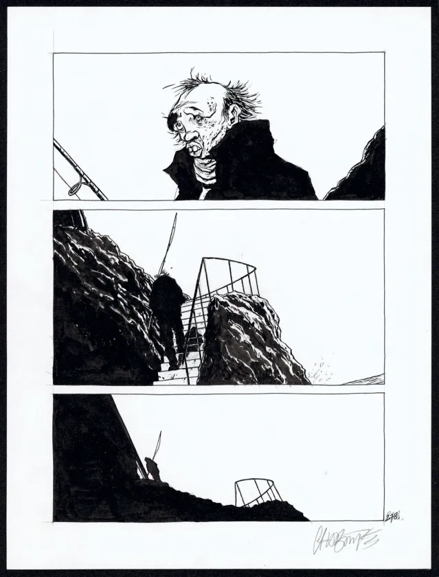 Planche noir et blanc, Tout seul, Christophe Chabouté