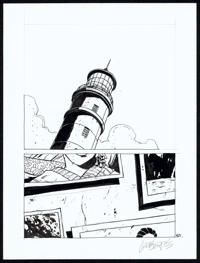 Black and white original page, Tout seul, Christophe Chabouté