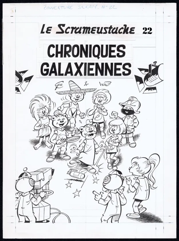 Couverture, Le Scrameustache, Chroniques galaxiennes (T.22),  Gos / Walt